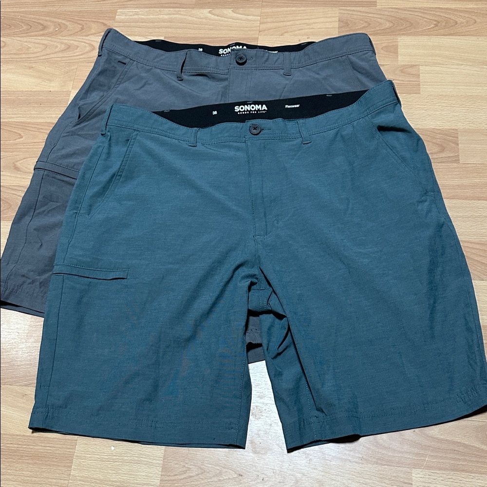 Sonoma Men's Golf Shorts - Teal and Charcoal